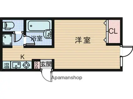 フォンテーヌ曽根(1K/3階)の間取り写真