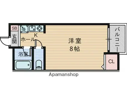 静佳ハイツ(1K/3階)の間取り写真