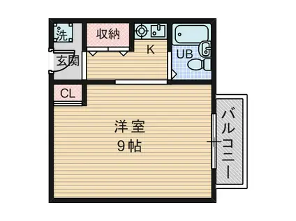 グランヴェルデ中桜塚(1K/1階)の間取り写真