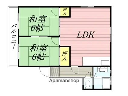 ユー・ファースト(2LDK/3階)の間取り写真