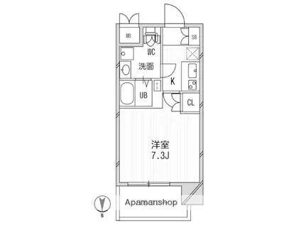アスリート江坂2番館(1K/8階)の間取り写真