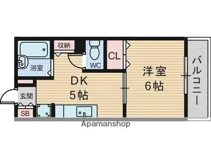 ウエストヒルズ(1DK/1階)の間取り写真