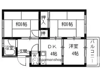 田中マンション(3DK/4階)の間取り写真