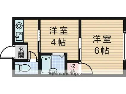 橋本アパート(2K/2階)の間取り写真