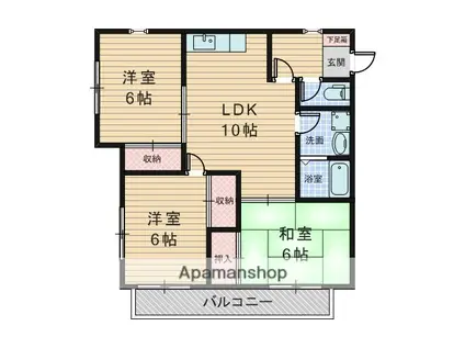 ストークレスト稲田A(3LDK/2階)の間取り写真