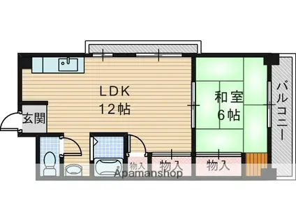 メゾンクレサンテーム(1LDK/1階)の間取り写真