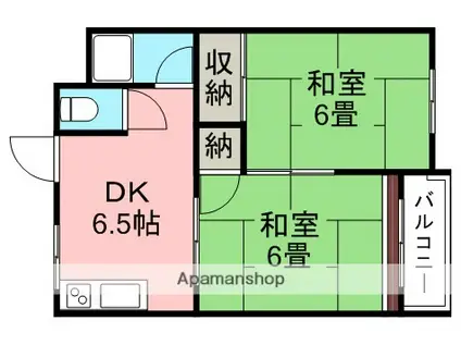 山ノ上ハイツ(2DK/4階)の間取り写真