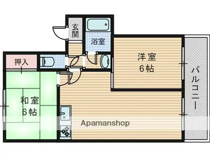 メゾン桜塚(2LDK/2階)の間取り写真