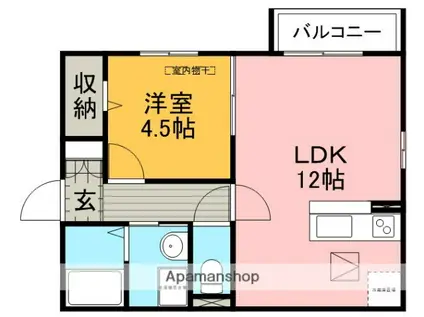 シャルマンコート豊中(1LDK/1階)の間取り写真