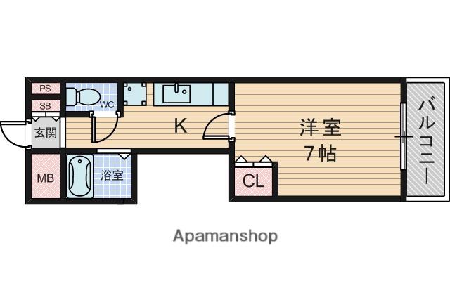 サンハイム蛍池第2(1K/1階)の間取り写真