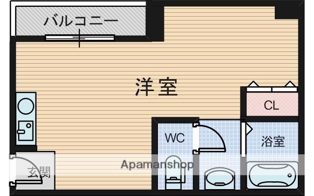 タウンハウス服部天神(ワンルーム/2階)の間取り写真