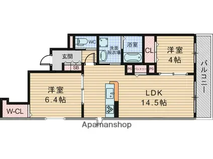グランヴェール北桜塚(2LDK/2階)の間取り写真