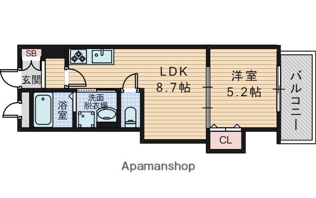 クリエオーレ箕輪(1LDK/3階)の間取り写真