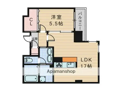 MAGNIFIQUE北桜塚(1LDK/2階)の間取り写真