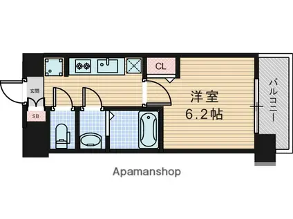 プレサンス庄内ブレイシス(1K/3階)の間取り写真