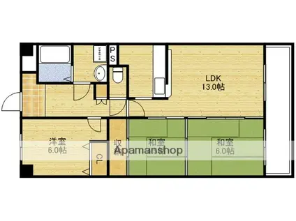 パインコート江坂Ⅰ(3LDK/5階)の間取り写真