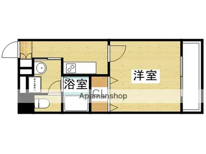 アンプルールフェールドミール(1K/1階)の間取り写真