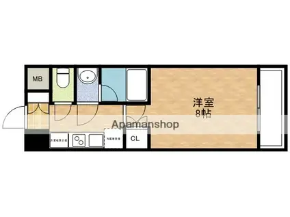 パークフラッツ江坂(1K/9階)の間取り写真