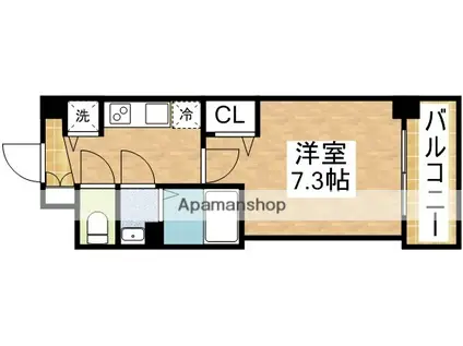 ディームス江坂(1K/5階)の間取り写真