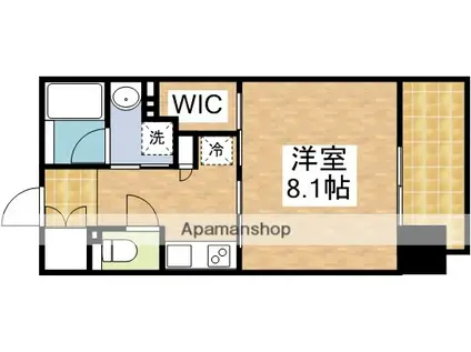 セイル江坂公園(1K/9階)の間取り写真