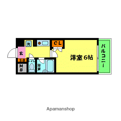 エスリード新大阪第8(1K/6階)の間取り写真
