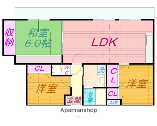 ドルフナガサワ(3LDK/3階)の間取り写真