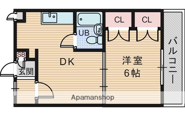 メゾンタカダ(1LDK/2階)の間取り写真