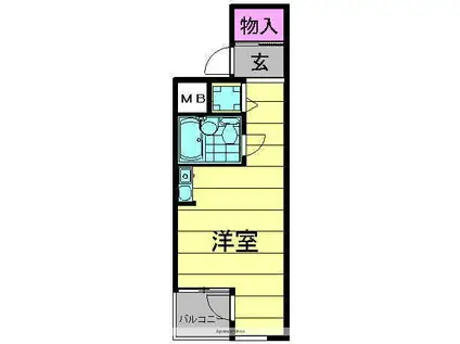 エクセルトレーズ(ワンルーム/4階)の間取り写真