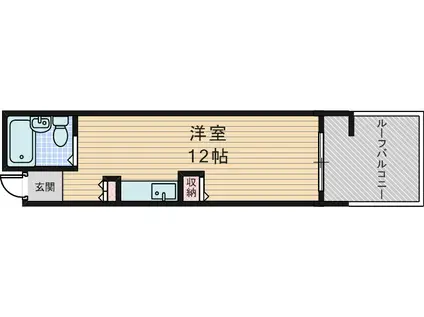 マンションクインビー(1DK/2階)の間取り写真