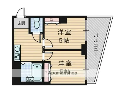 木川東エクセルハイツ(2K/2階)の間取り写真