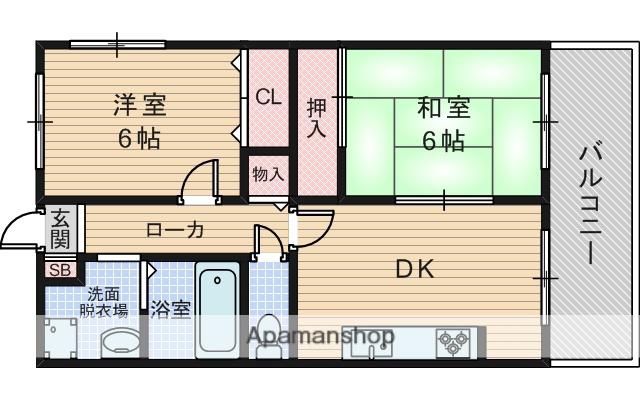 コウジィコート(2DK/3階)の間取り写真