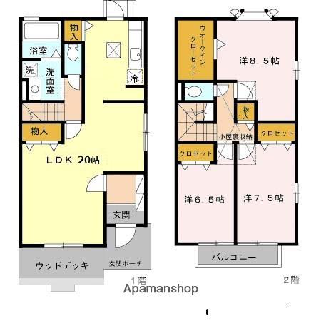 アロマコート(3LDK/1階)の間取り写真