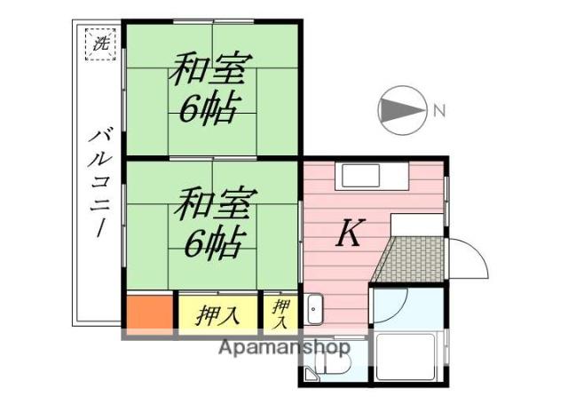 西村マンション(2DK/2階)の間取り写真