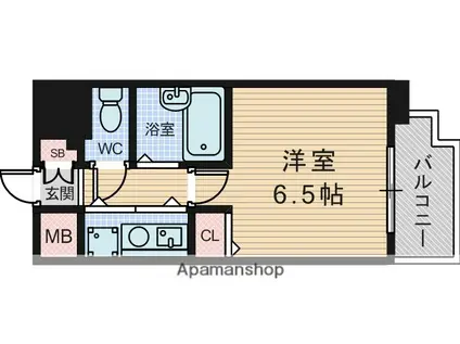 ダイアパレス新大阪宮原(1K/11階)の間取り写真