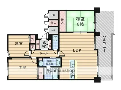 グランドメゾン豊中長興寺(3LDK/4階)の間取り写真