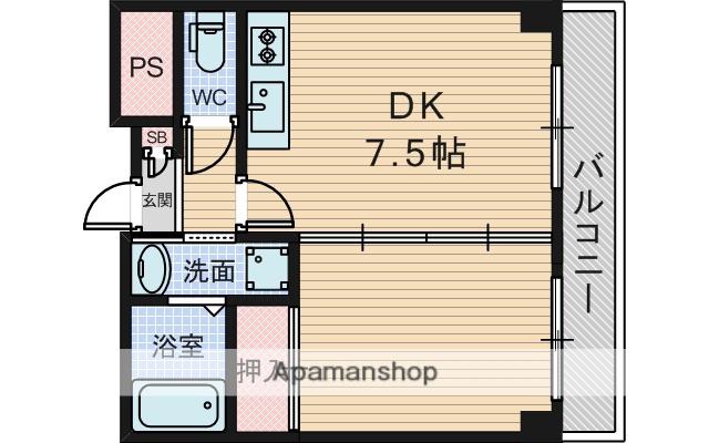第7浦濱ビレッジ(1DK/3階)の間取り写真