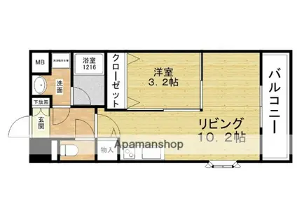 パークレジデンス江坂(1LDK/12階)の間取り写真