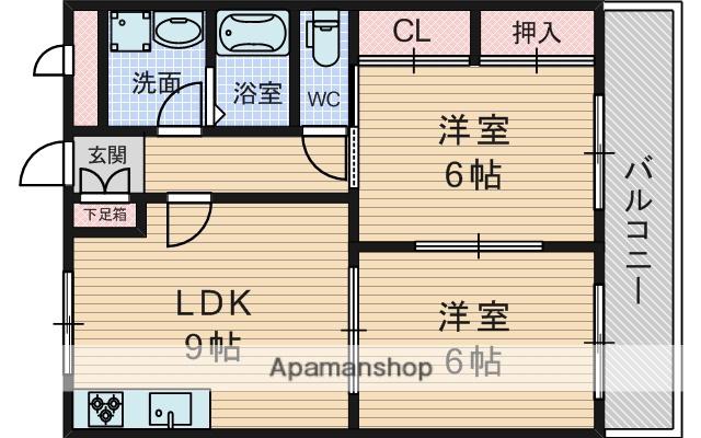 グランシャリオ(2DK/3階)の間取り写真