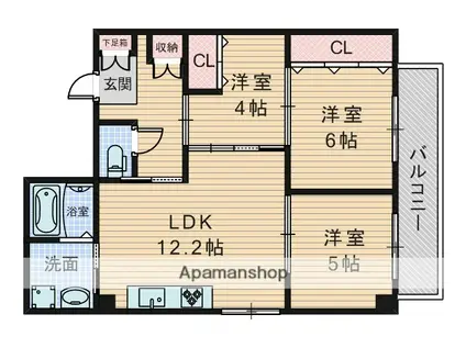 SSK・ノース OSAKA(3LDK/1階)の間取り写真