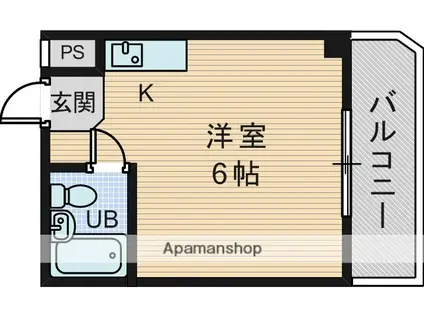 シャトー西三国(ワンルーム/1階)の間取り写真