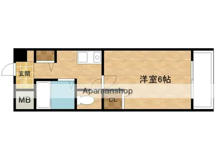 レジデンスヤマキ(1K/1階)の間取り写真