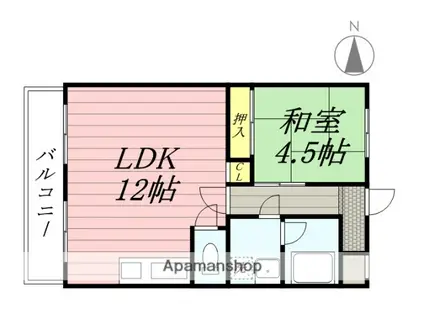 グレイスガーデン豊中(1LDK/3階)の間取り写真
