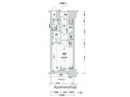 エスリード江坂江の木町(1K/11階)の間取り写真