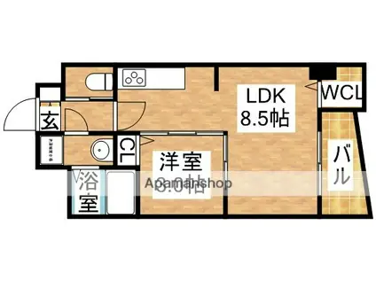 SEST新大阪(1LDK/8階)の間取り写真