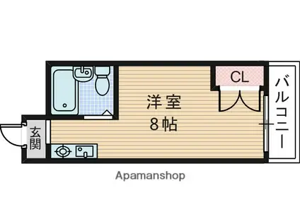 豊新シングルハイツ(1K/4階)の間取り写真