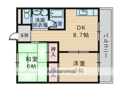 明和ハイツ(2DK/2階)の間取り写真