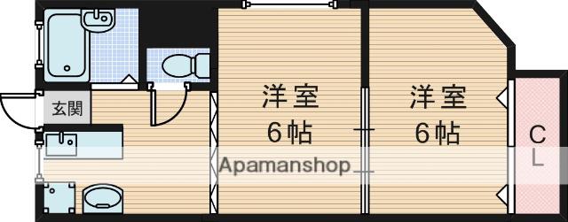 村上マンション(2DK/3階)の間取り写真