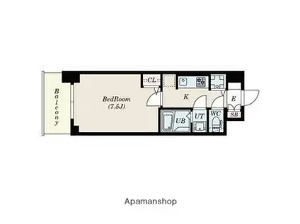 S-RESIDENCE江坂EMINENCE(1K/12階)の間取り写真
