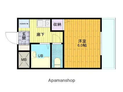オウルハウス服部豊町(1K/3階)の間取り写真