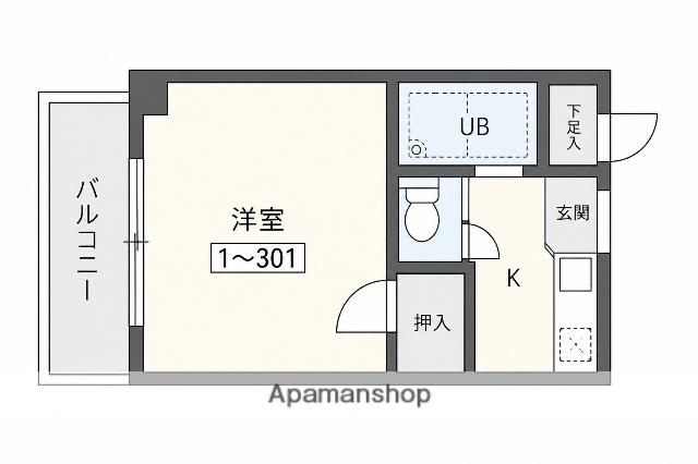 VISTA泉町(1K/3階)の間取り写真